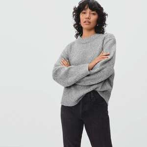 Everlane The Diamond-Stitch Cloud Crew Grey Base - Size M